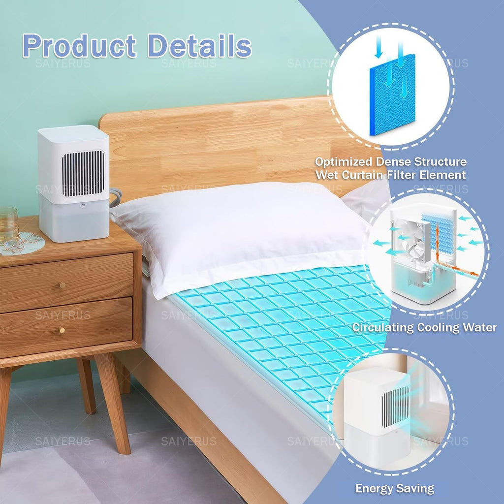 Water Cooled Mattress Pad with Remote Control, 3-Level Adjustable Cooling, Single or Double Bed Cooling System