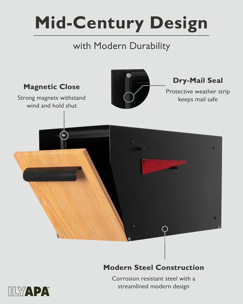Black Modern Mailbox Post Mount Mailboxes