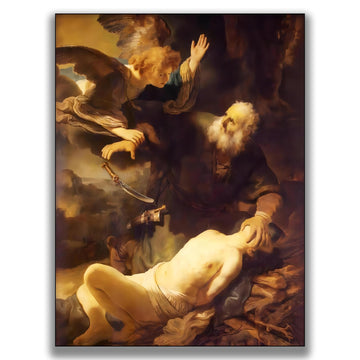 Rembrandt van Rijn Print - Sacrifice of Isaac Poster - Vintage Canvas Wall Art - Realism Painting Romantic Artwork