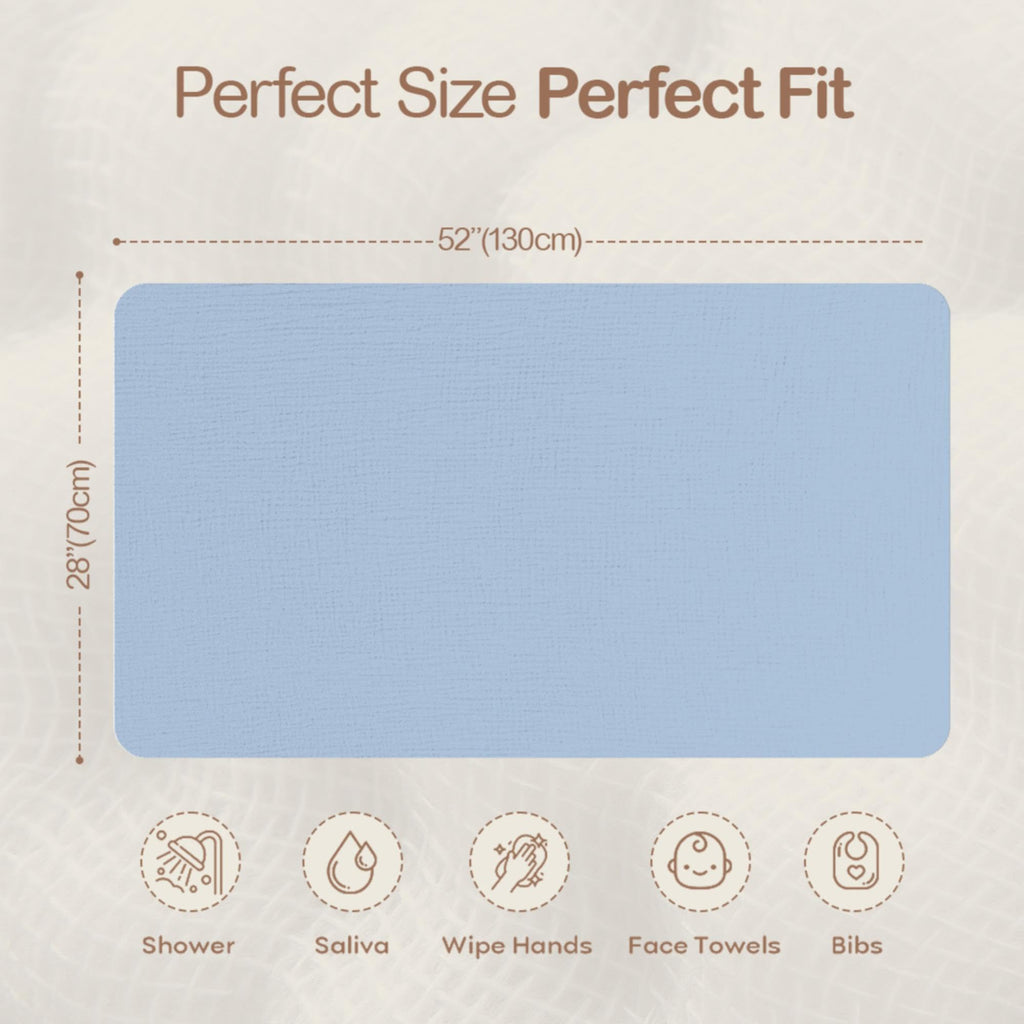 Mre & Moi 2 Pack Muslin Fitted Crib Sheets - 28x52-100% Cotton Bedding