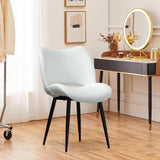 Modern Upholstered Dining Chairs Set of 2 Accent Dinner Chair with Pu Faux Leather and Middle Curved Back for Kitchen