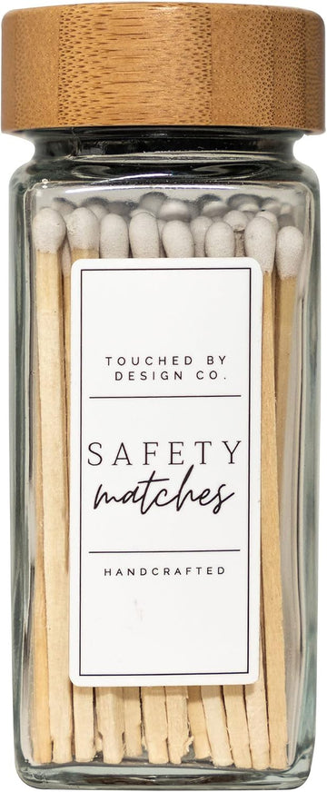 Cute Small Safety Match Jar Holder | Glass Bottle Jar for Lighting Candles | Premium Long 3" Bulk Long Matchsticks