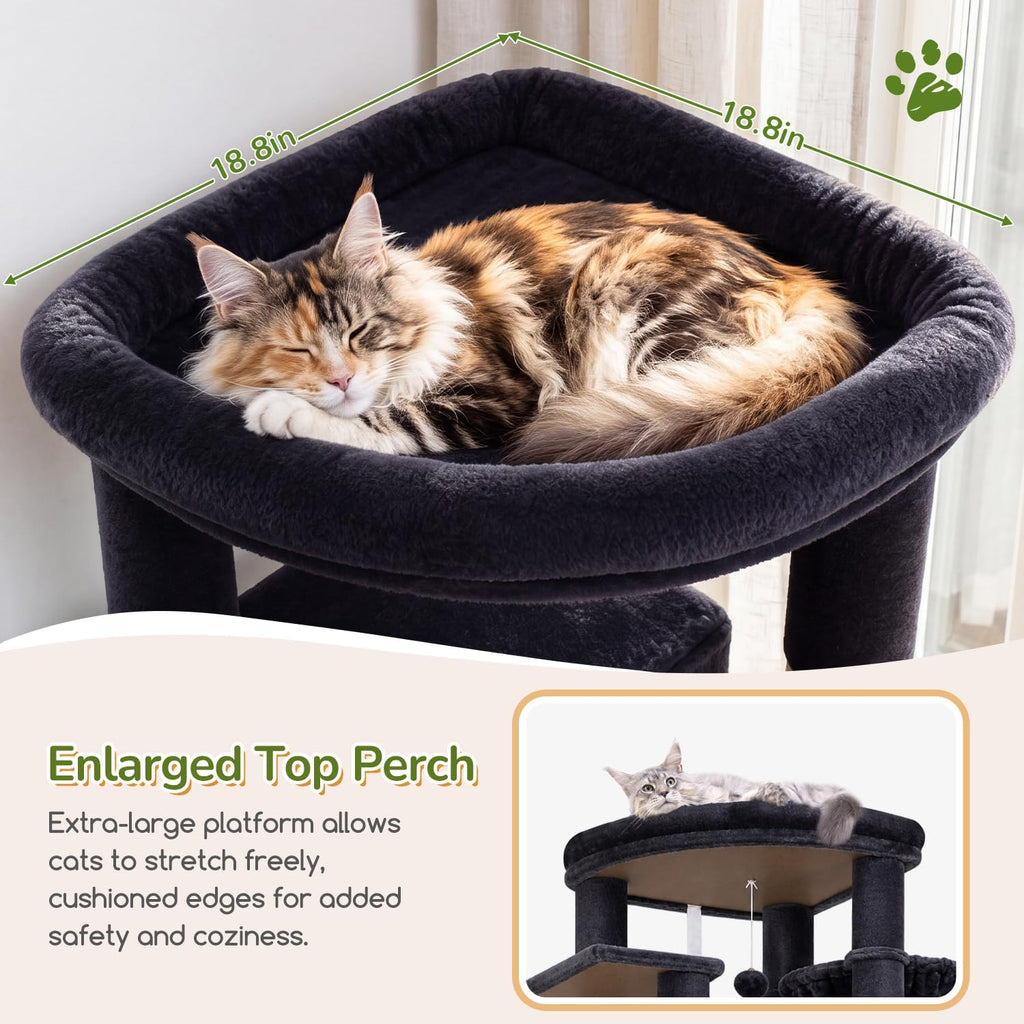 Heavy Duty Cat Tree, 74in Sturdy Cat Tower for Large Cats Adult, Big Cat Tree with 7 Sisal Scratching Posts