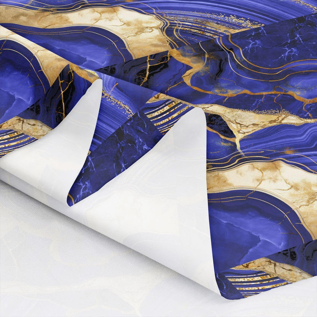 Purple Blue Marble Fabric By The Yard, Gold Marbling Crack Upholstery Fabric, Dark Abstract Metallic Texture
