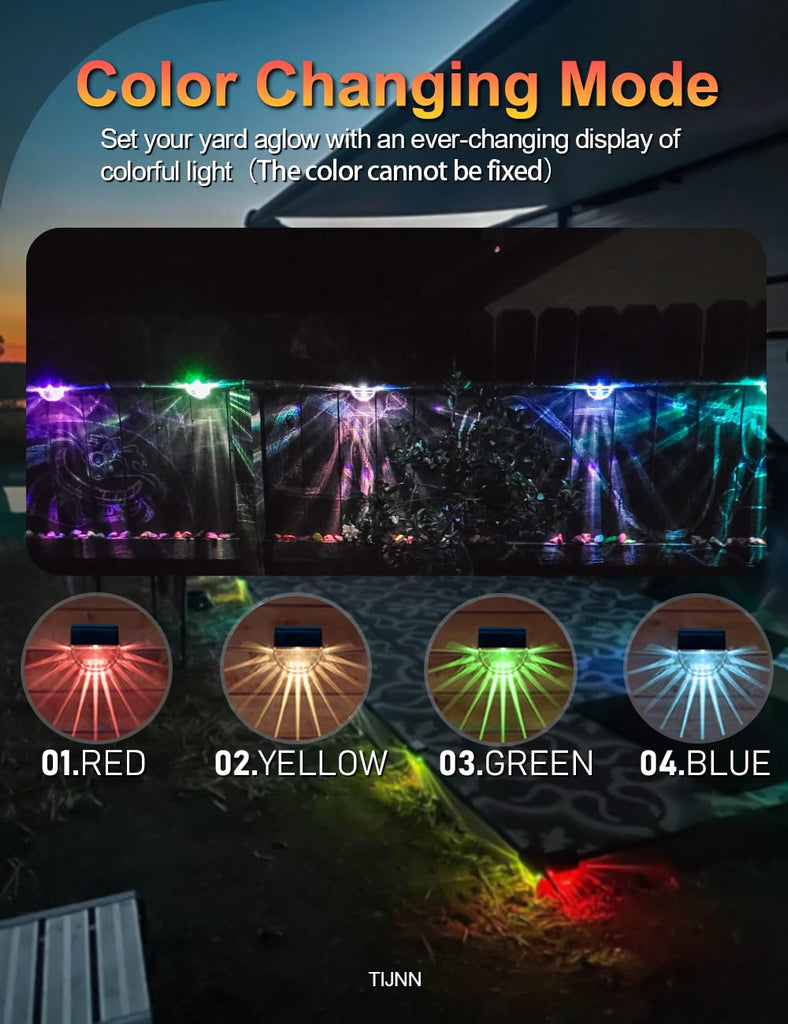 Solar Deck Lights Outdoor, Solar Fence Lights Waterproof LED
