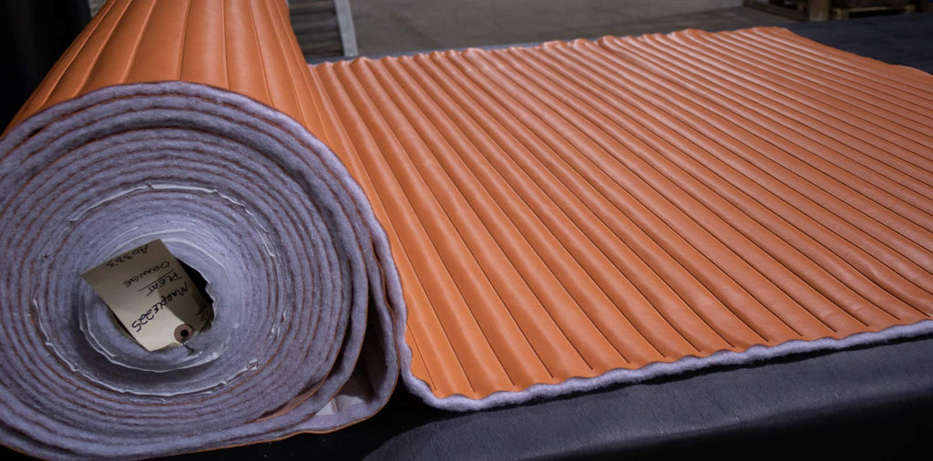 Pleated Bright Orange 54" Wide By the Yard Boat Auto