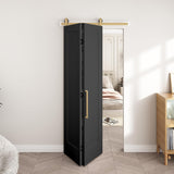 36 in.x 84 in. Bifold Barn Door, 1 Panel Vinyl Wrapped Textured Black Bifold Closet Door, Hollow Cor