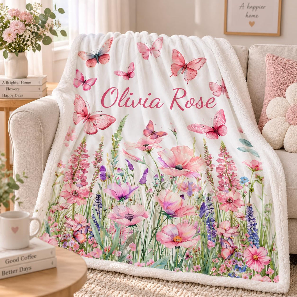 Blanket, Baby Girl Gift, Custom Blanket with Name, Personalized New Born Gifts for Girl, Newborn and Kids #4
