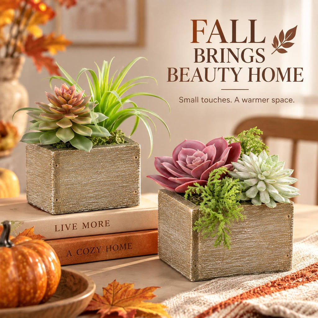 Succulent Plants Artificial Bathroom Decor Fake Plants 3 Pack