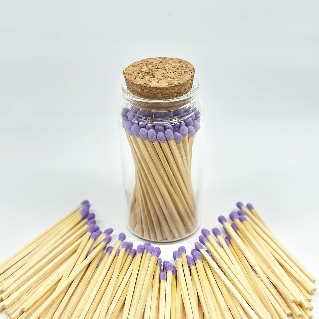 Matches in a Jar | 60+ Matchsticks | Decorative Matchsticks with Strike Pad | Candle Match Holder Long for Fireplace - Set of 60