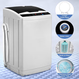 25LBS Portable Washing Machine, Full-Automatic Laundry Machine with Stainless Steel Drum, 10 Wash Programs Compact