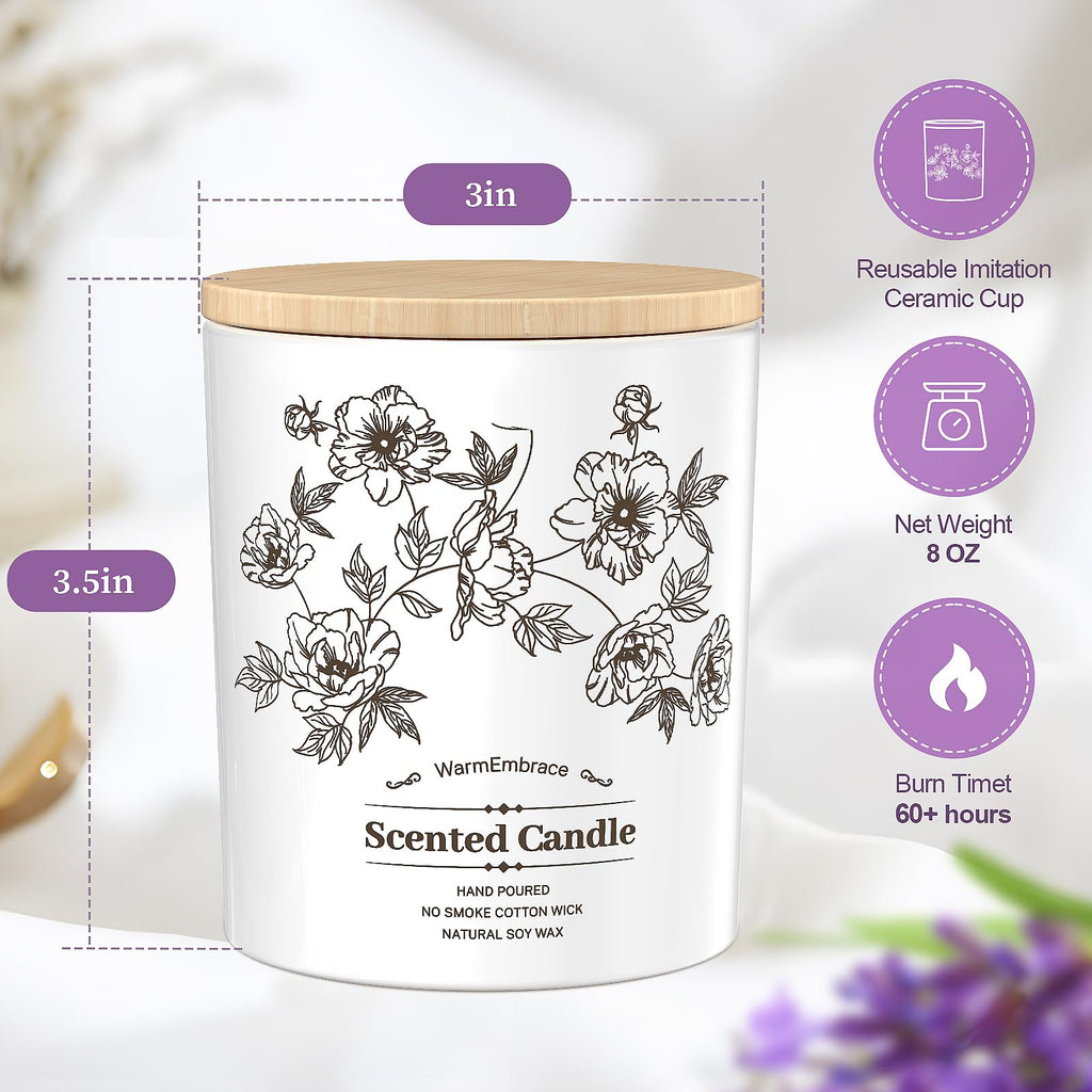 Deluxe Scented Candle for Women & Men, Lavender, 8 Oz