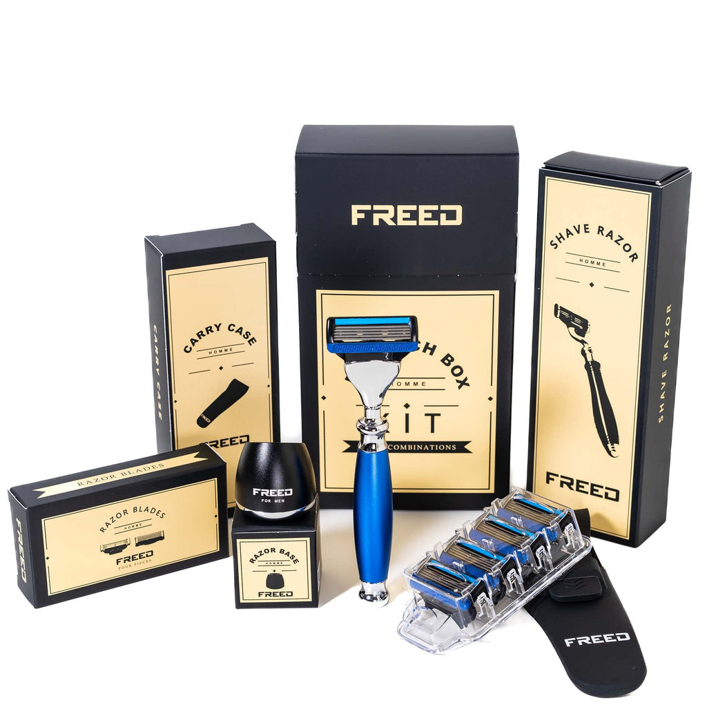 Monarch 4-Piece 5-Blade Razor Shaving Set Men's Safety Razor Grooming Gift Set with Alloy material handle Shaving for