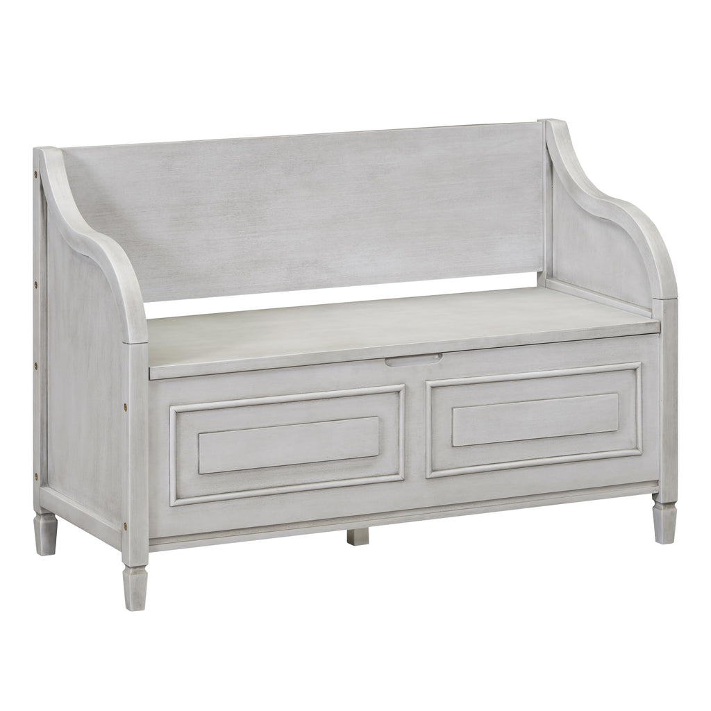 Rustic Entry Storage Bench with Hidden Compartments and Removable Cushion, Wooden Entryway Hallway Foyer Shoe Bench