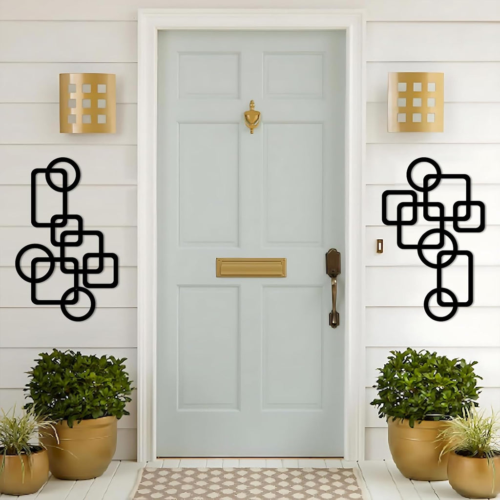 Mid Century Metal Wall Art 3D Elegance Abstract Wall Decor - Set of 2