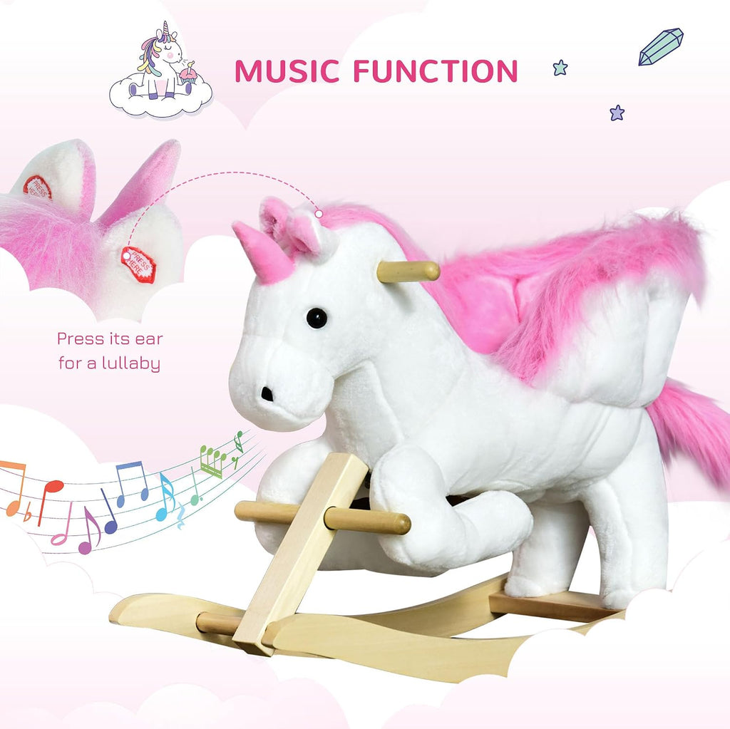 Unicorn Baby Rocking Horse Toy for Kids with Heavy-Duty Support System