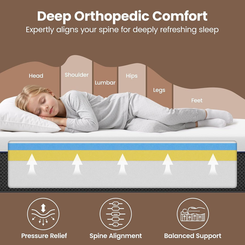 Memory Foam Mattress Full - 12 Inch Firm Full Size Mattress in a Box, Orthopedic Support for Back Pain Relief & Deep