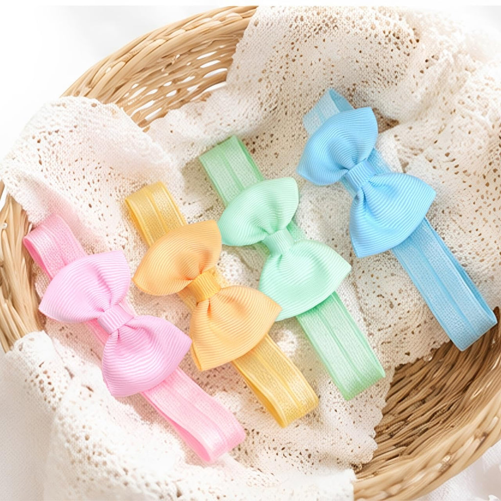 30 Colors Baby Bows Nylon Headbands 2.5Inch Small Grosgrain Ribbon Hair Bow