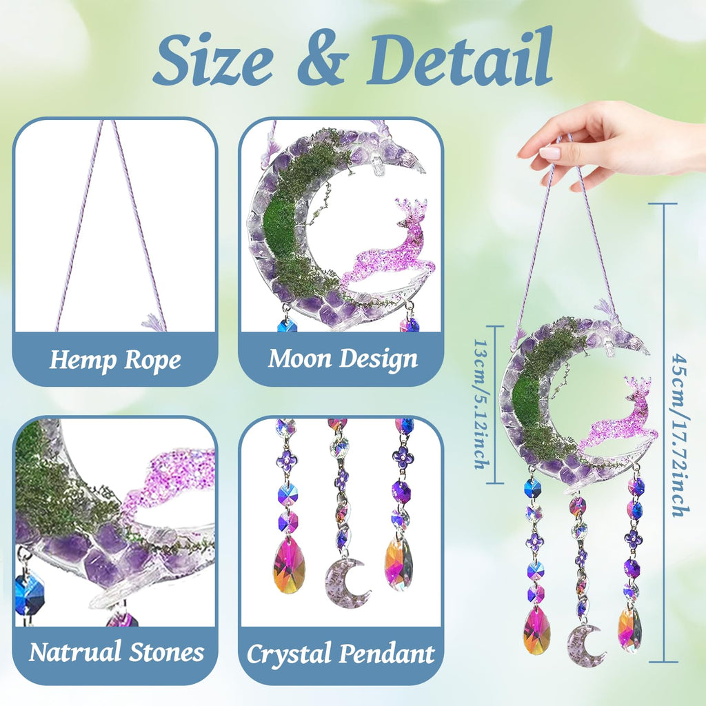Crystal Suncatchers for Window Purple Deer Dreamy Crystal