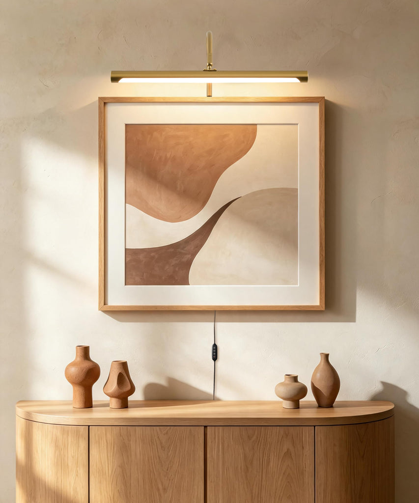 Plug in Picture Light for Wall, Modern Dimmable Picture Frame Lights with Remote LED Wall Art Lights for Paintings