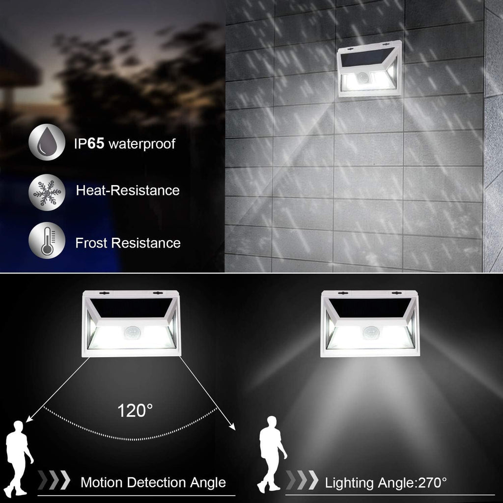 Upgrade 3-Pack Solar Motion Sensor Lights With Magnet, Ultra Bright Outdoor, 270 Wide Angle Waterproof Safety, for