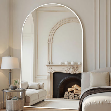 Arched Full Length Mirror, 81"x41" Large Floor Mirror, White