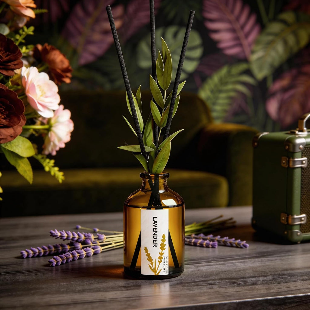 Reed Diffuser, Eucalyptus, Linen & Lavender Scented Oil Diffusers with 15 Reeds, Long-Lasting Home Fragrance - Set of 3