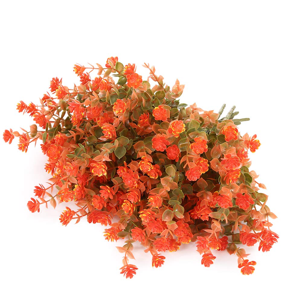 24 Bundles Artificial Fall Flowers No Fade Faux Autumn Plants, Fake Indoor Outdoor Greenery for Thanksgiving