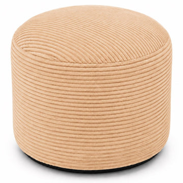 Soft Corduroy Pouf Footrest with Washable Cover, Beige