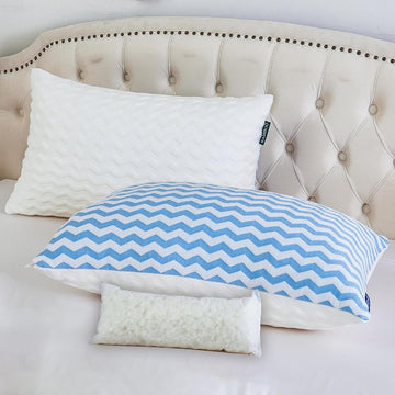 Pillows Standard Size Set of 2- Standard Pillows Set of 2 - Adjustable Firm Pillow for Back Stomach and Side Sleeper