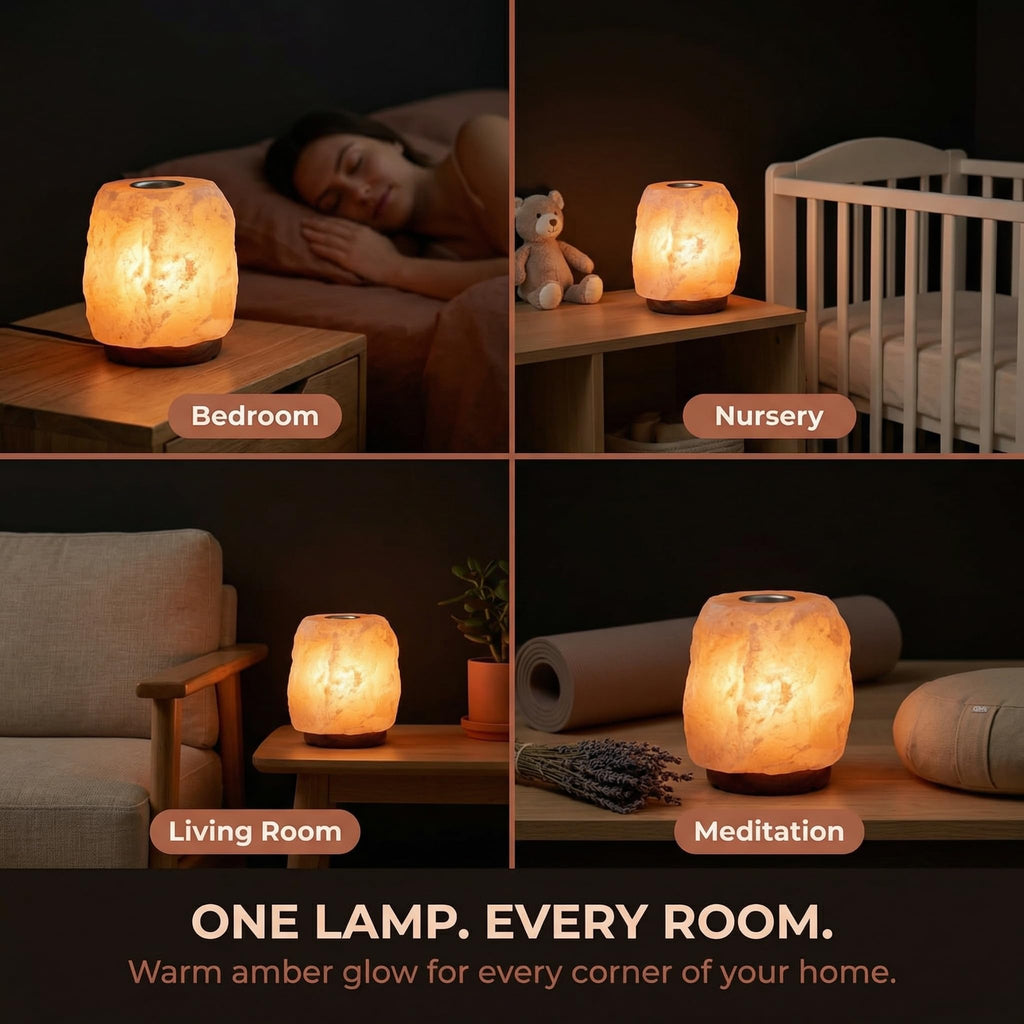 Himalayan Pink Salt Lamp Diffuser, Aromatherapy Tray, Dimmer Switch