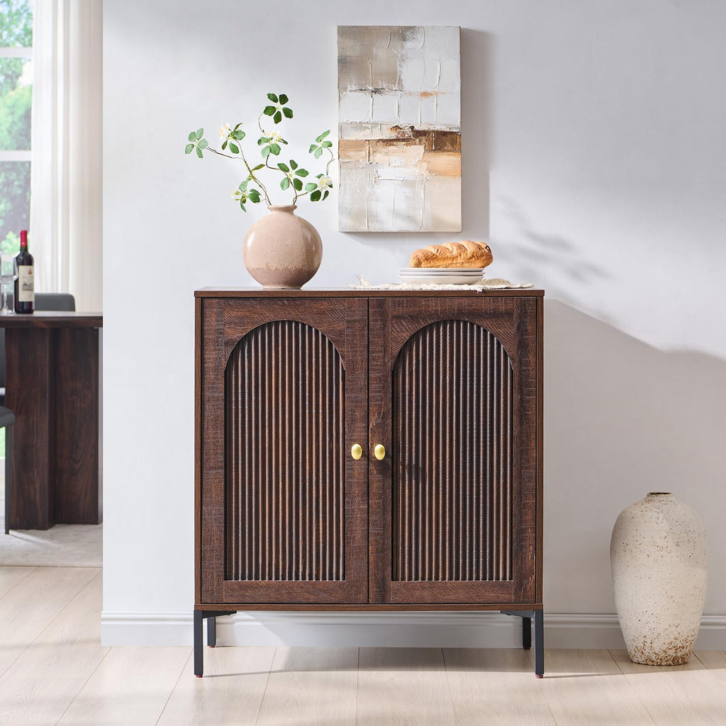 30.88" W Mid Century Modern TV Stands, Brown