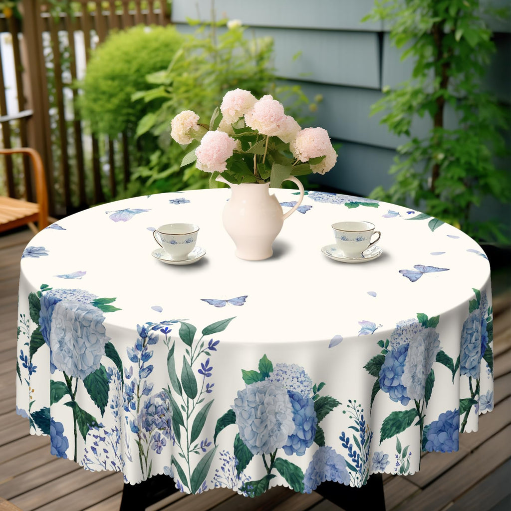 60Inch Round Tablecloth Waterproof Stain Wrinkle Free Table Cover