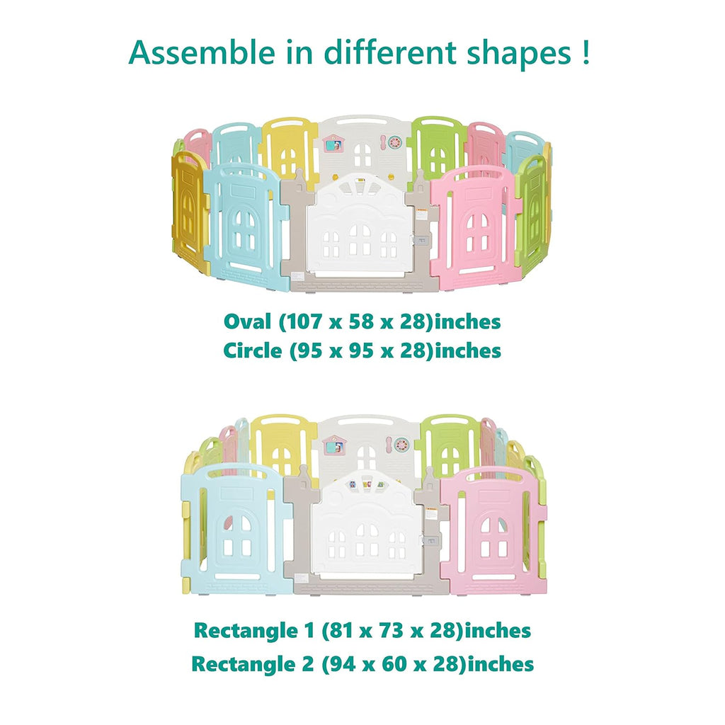 14 Panel Groovy Play Center/Play Pen/Playard, Multi Colors