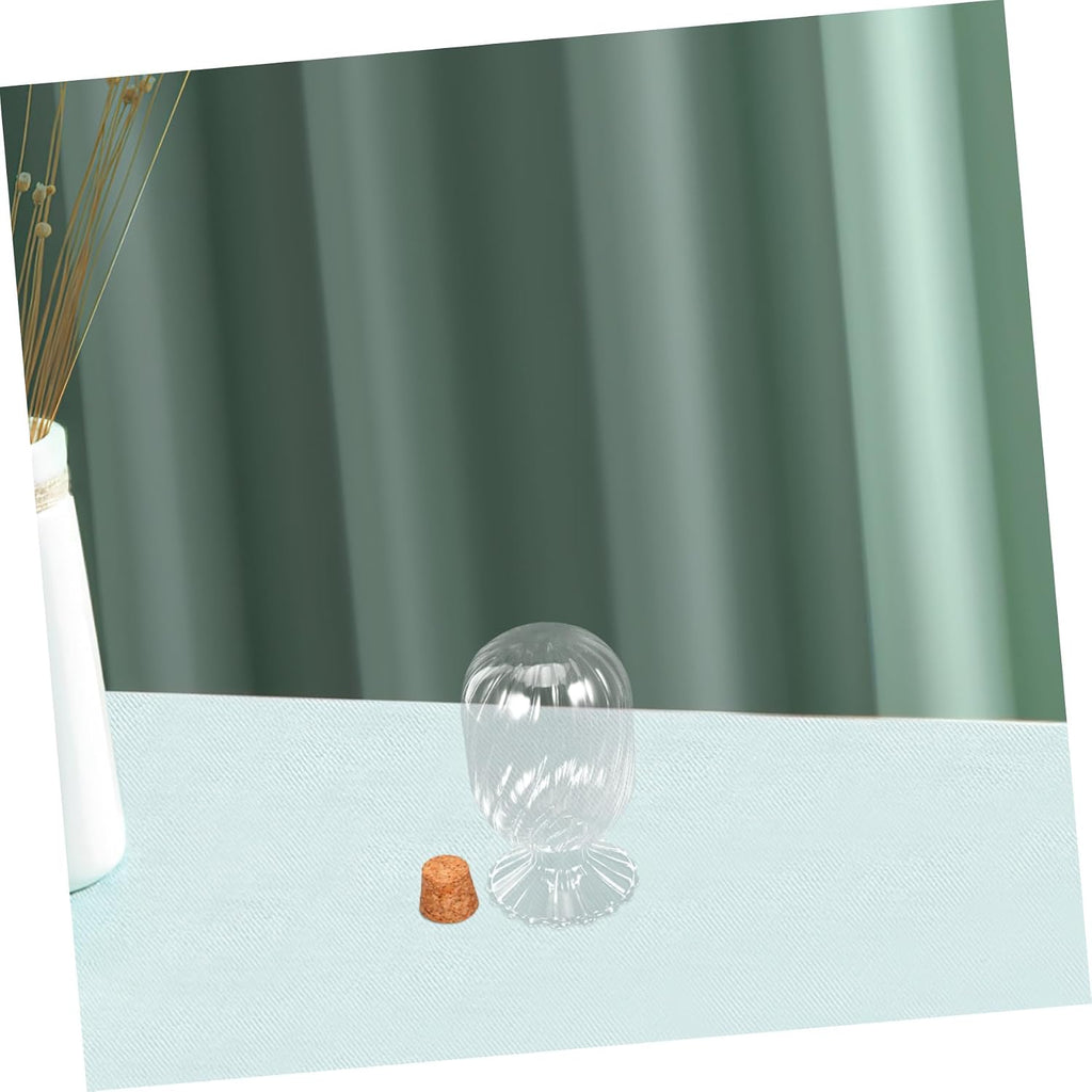 Decorative Glass Match Holder Helix Shaped Cloche with Cork Lid for Striker Stylish Empty Storage Jar Bathroom