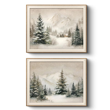 Framed Christmas Snow Forest Landscape Wall Art Set, 16x20 Inch