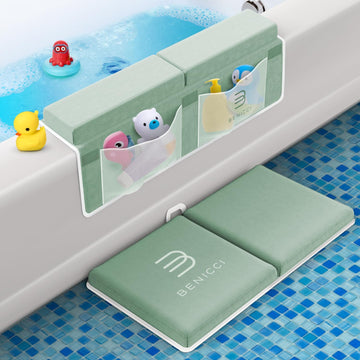 Bath Kneeler and Elbow Rest Pad Set, Kneeling Mat for Baby Bathing