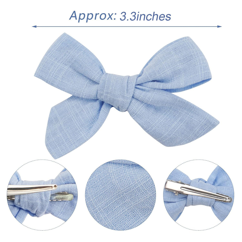 40 Pieces Girls Hair Bows Linen Fabric Bows Alligator Clips Hair Accessories for Little Girls Toddlers Kids and Teens