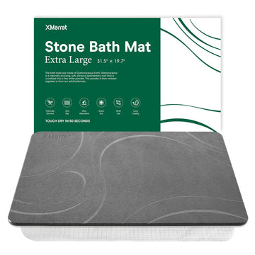 Extra Large Stone Bath Mat, Diatomaceous Earth Mat, 31.5"x19.7"