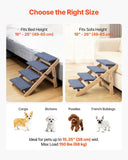 Wood Pet Stairs, 4-Step Dog Stairs for Beds, Sofa & Cars, 150lbs Load Capacity, Floded Flat Design