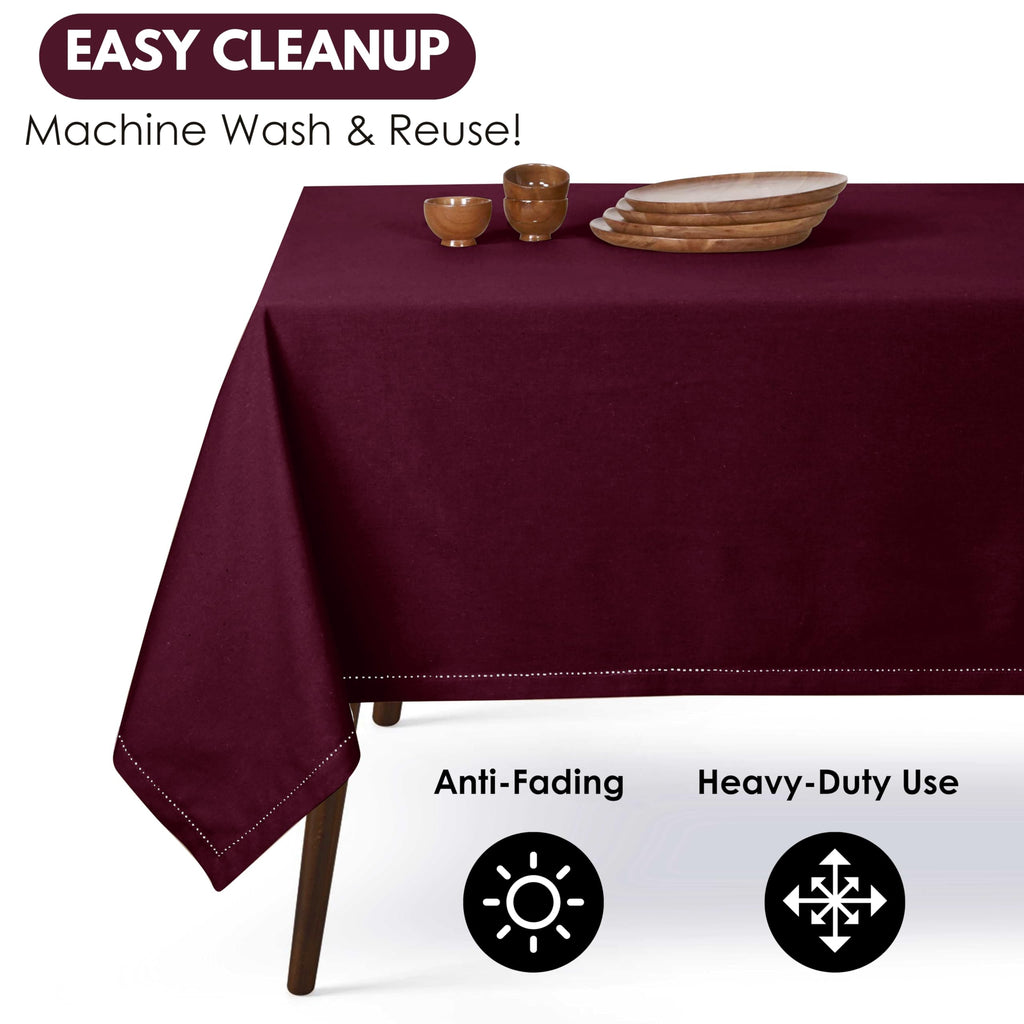 Tablecloth 52"x70" Farmhouse Table Cover 100% Cotton Decorative Washable Rectangle Table Cloths for Gifts, Kitchen