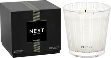 Scented 3-Wick Candle, Bamboo - 21.2 oz - Up to 100-Hour Burn Time - Reusable Glass Vessel - Set of 212