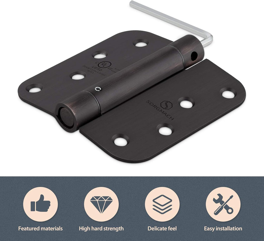 Self Closing Hinge Oil Rubbed Bronze Auto Close Hardware Hinge Outlet Adjustable Spring Hinges Door Closer Hinge 5/8" - Door Hinge