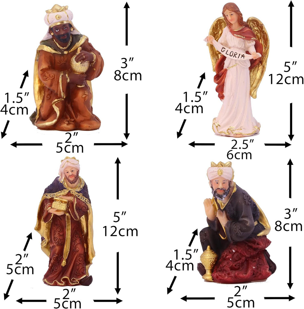 Nativity Set Christmas Scene Set Figurines Statue 5.5 Inch 11 Pcs