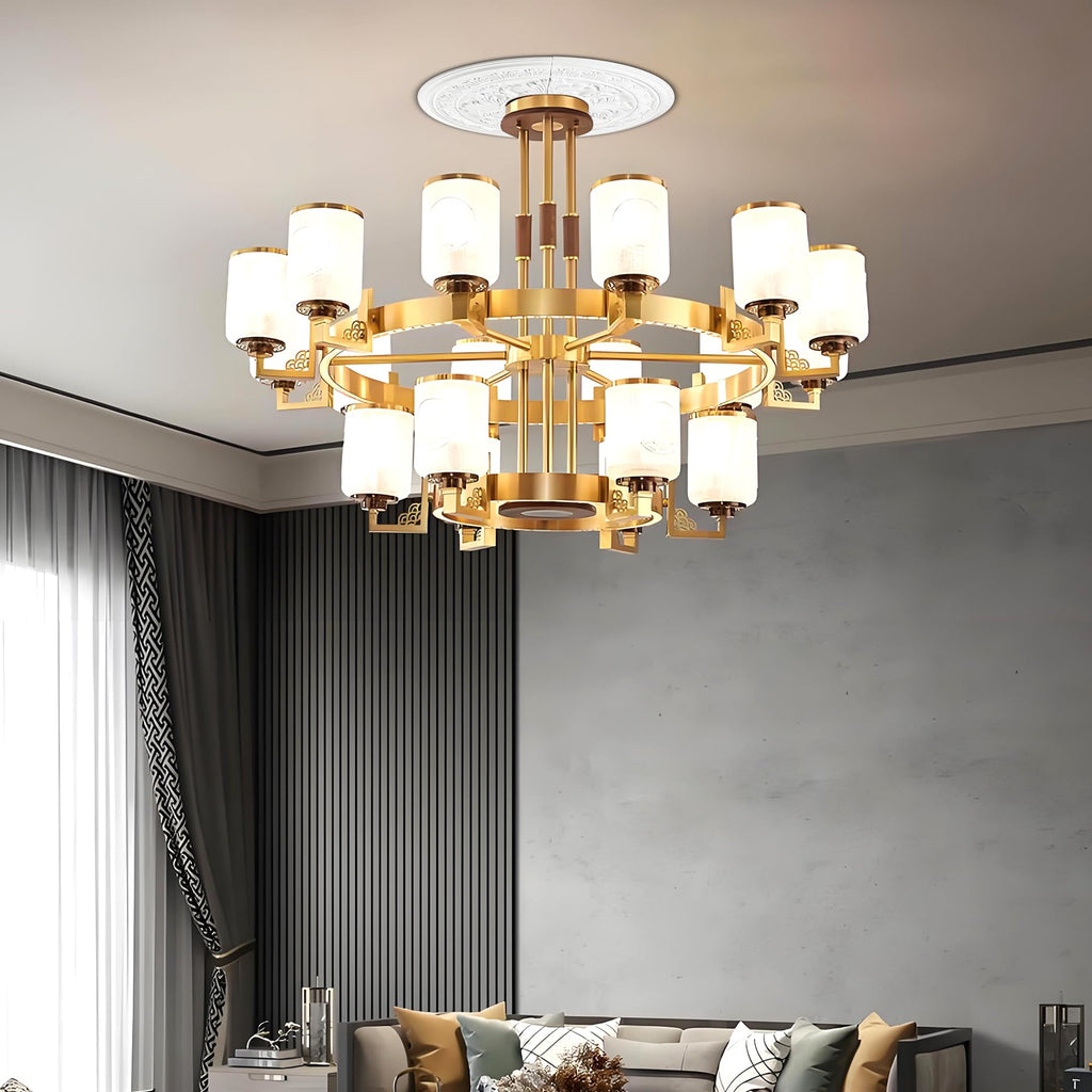 15-3/8" Split Ceiling Medallion, White Primed Light Fixture Canopy, Decorative Ceiling Rosette for Chandeliers &