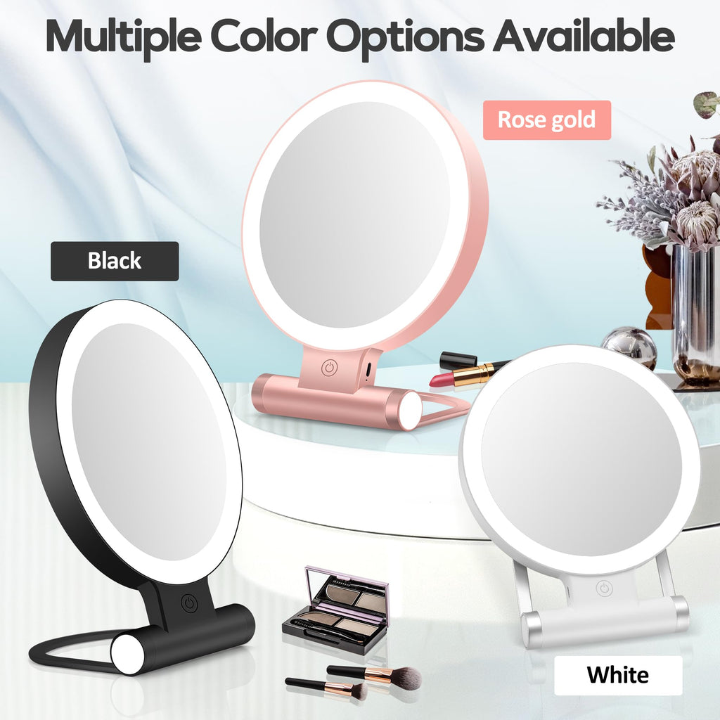 Magnifying Mirror with Light 30X, Double-Sided 1X/ 30X Magnifying Makeup Mirror with Tweezer, 2000mAh 3 Colour Modes