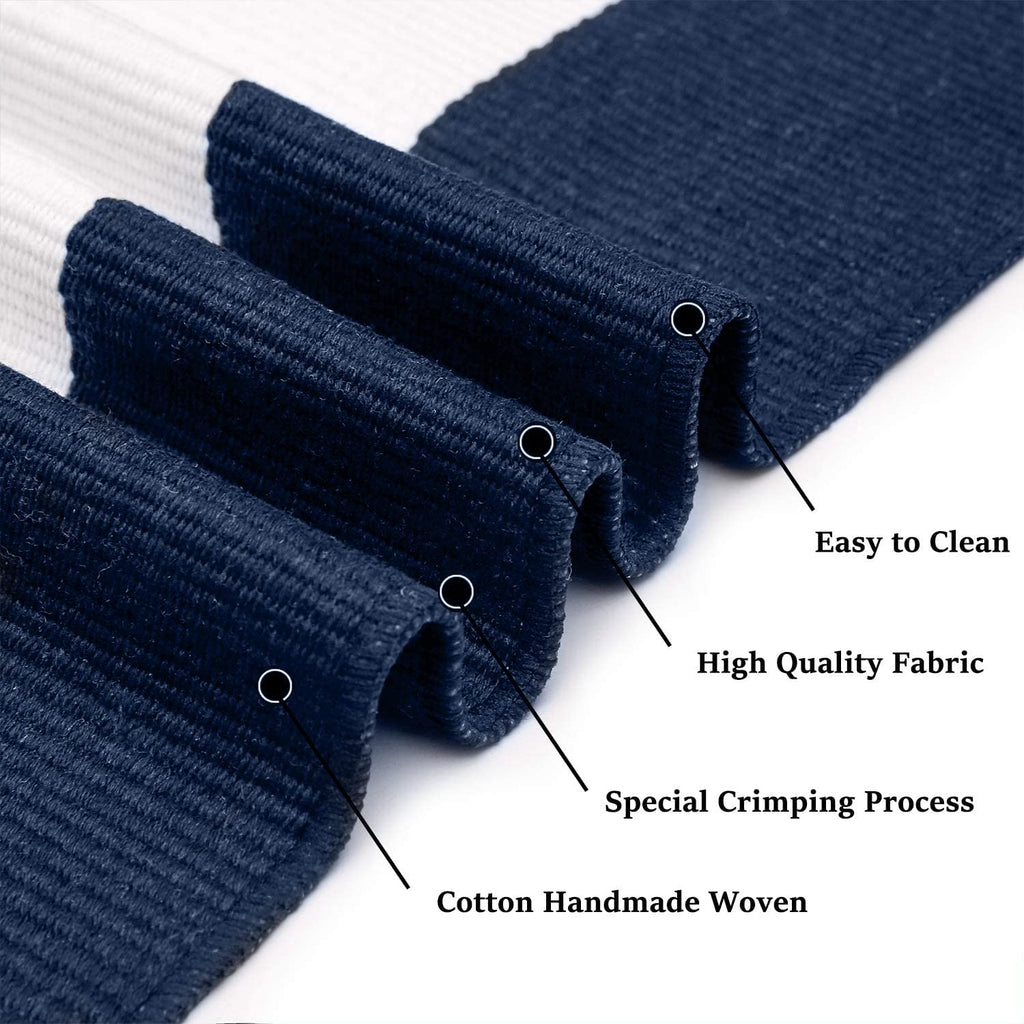 27.5x43 Striped Outdoor Door Mat, Washable Porch Rug, Navy/White