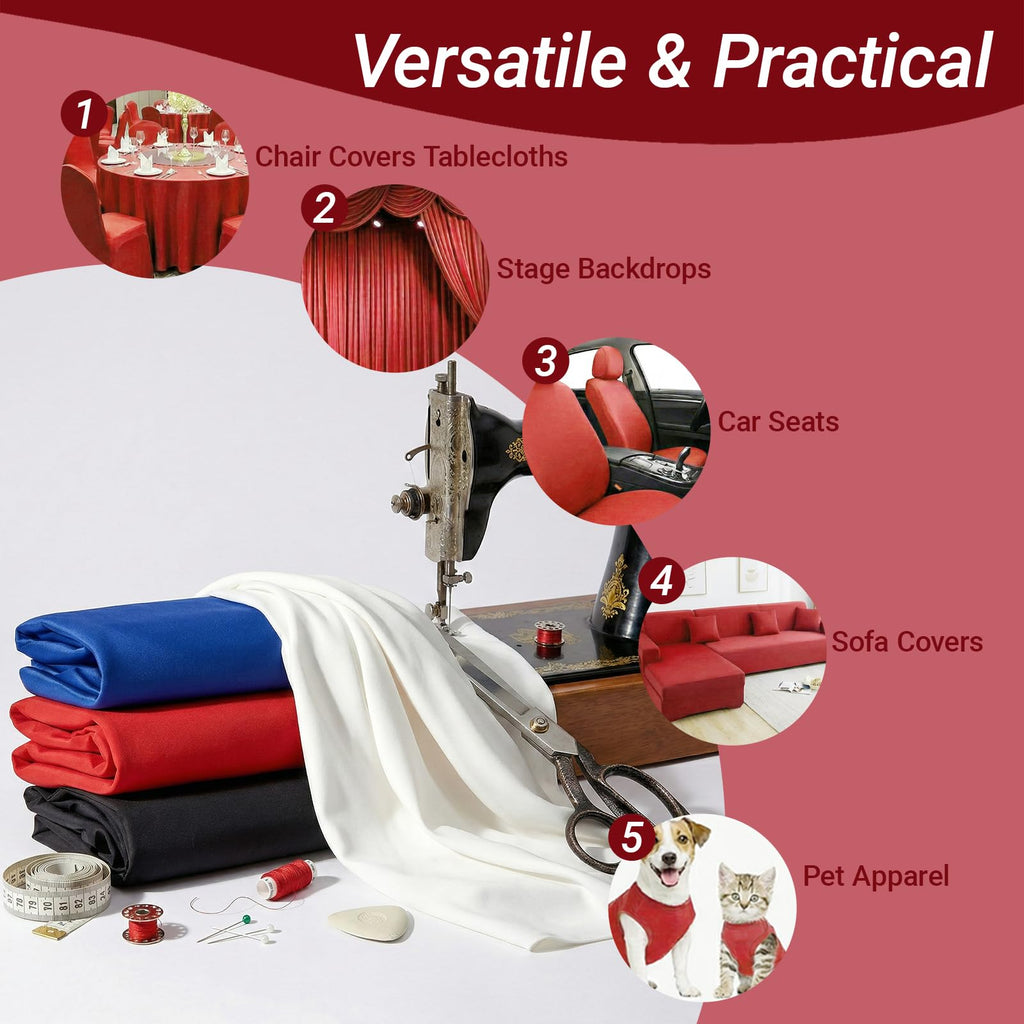 3 Yards Red Nylon Spandex Fabric, 59 Inch Wide