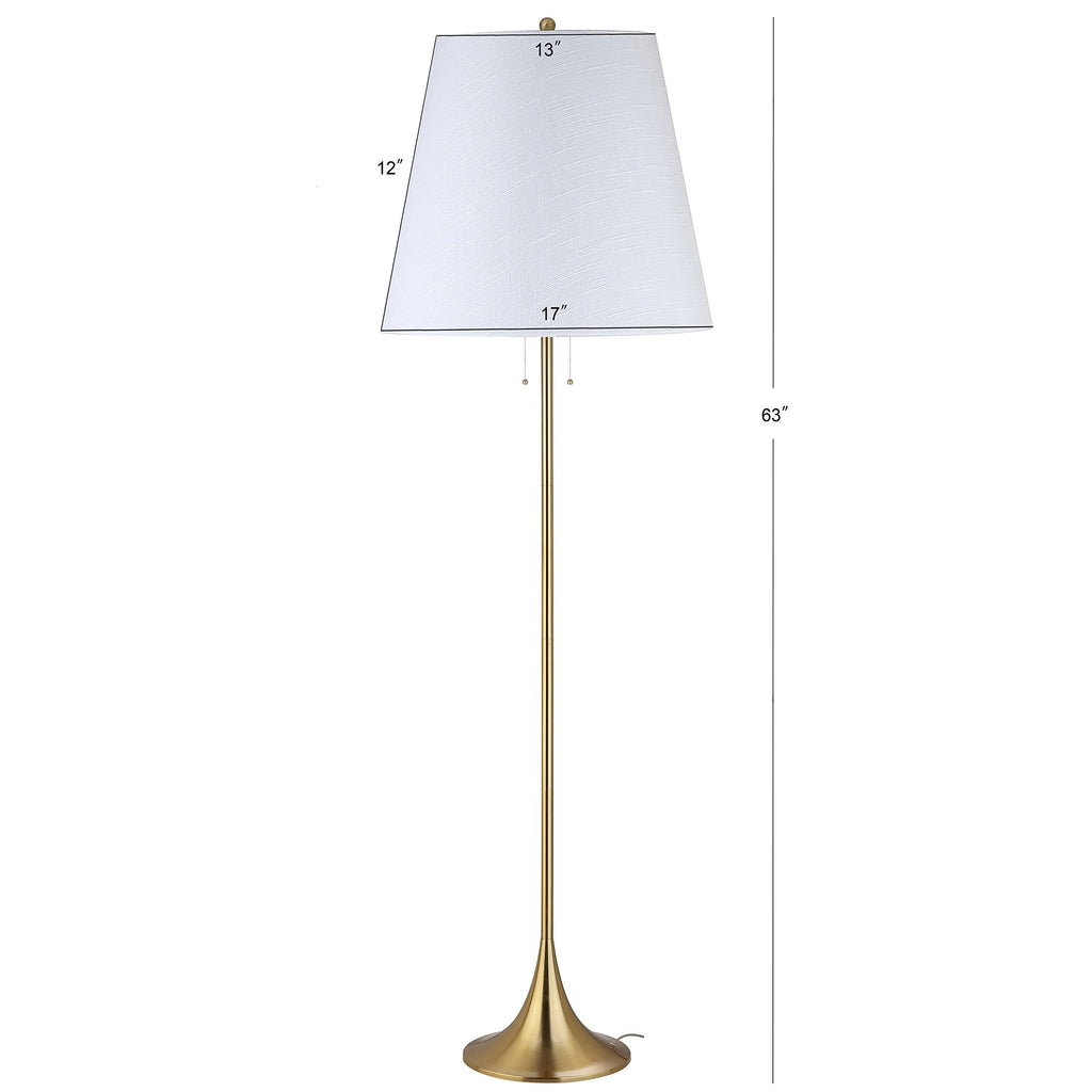 Amelia LED Floor Lamp 63" Modern Metal, Brass Gold