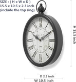Menterry Oval Retro Wall Clock, Rustic Vintage Style, Black Antique Design